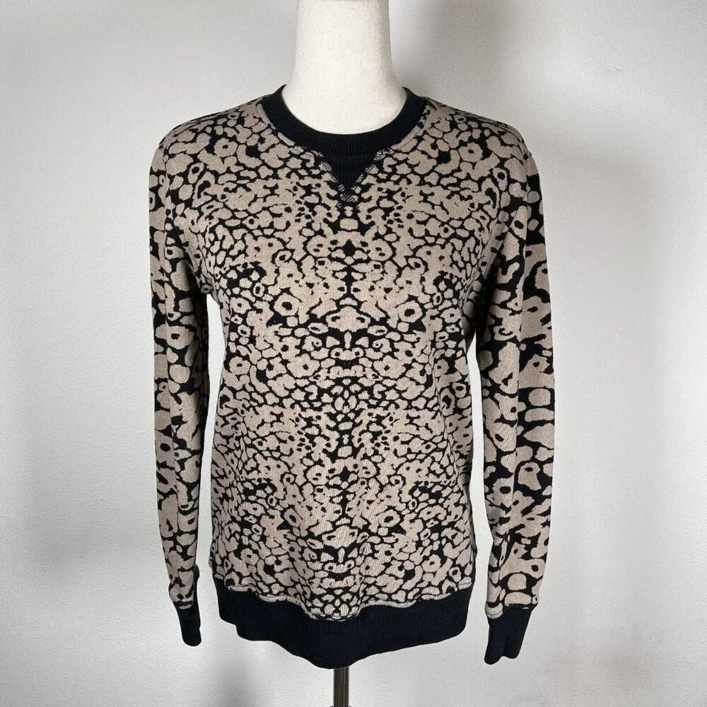 Rag & bone Amoeba Print Sweatshirt Pullover Women's XS Brown Black Sweater City‎